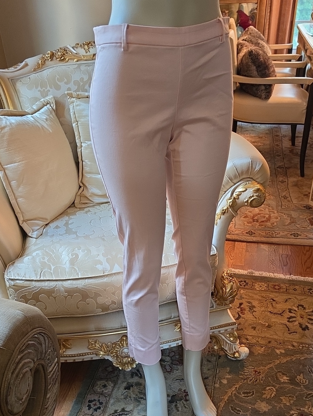 H&M Light Pink Cropped Slim Dress Pants